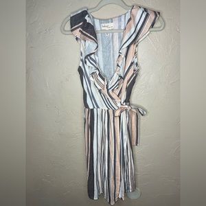 Bepop sz:S multicolored dress criss cross tie